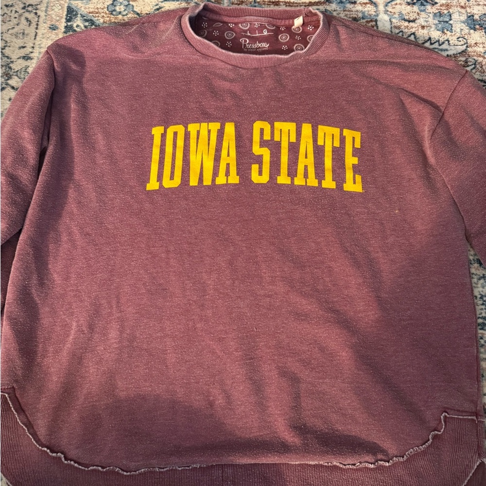 Pressbox Maroon and Yellow Iowa State Sweatshirt